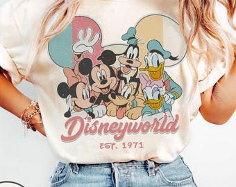 Vintage Disneyworld Est 1971 Comfort Colors Shirt, Mickey And Friends Shirt, Disney Family Vacation 2025 Shirt, Disney Trip, Disney Group Te