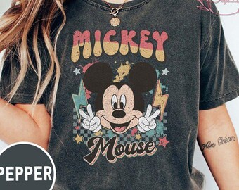 Retro Mickey Mouse Checkered Comfort Colors Shirt, Retro Mickey Shirt, Disney Trip Shirt, Checkered Mickey Shirt, Disney Trip Tee