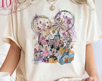 Disney Watercolor Castle Comfort Colors Shirt, Koszulka Mickey and Friends, Magical Disney Castle Shirt, Koszulka Disney Trip, Koszulka Magic Kingdom