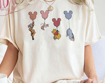 Winnie The Pooh Comfort Colors Shirt: Pooh & Friends Balloons
