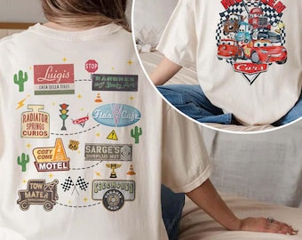 Camiseta Disney Cars Comfort Colors, camiseta Cars Land, camiseta Lightning McQueen, camiseta Disney Family Trip, camiseta Pixar Mater, camiseta Radiator Springs