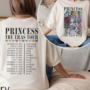 Princess The Eras Tour Comfort Colors Shirt, Princess Tour Shirt, Retro Disney Shirt, Disney Princess Tee, Disney Princess Characters Shirt