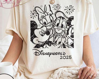 Retro Disneyworld 2025 Shirt: Mickey and Friends Comfort Colors T-Shirt