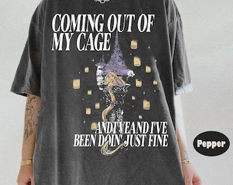 Retro Our Coming Out of My Cage And I've Been Doin' Just Fine Shirt, Tangled Lanterns Te, I Sat Alone In My Tower, Disney Princess Aesthetic