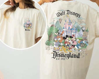 Custom Vintage Walt Disney's Disneyland Shirt, Mickey and Friends Shirt, Disney Family Trip Shirt, Personalized Disney, Disney Matching Tee