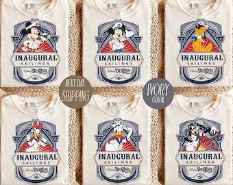 Vintage Disney Destiny Inaugural Sailing Mickey and Friends-shirt, Disney Cruise Line-T-shirt, Disneyland Family Cruise bijpassende reis-T-shirt