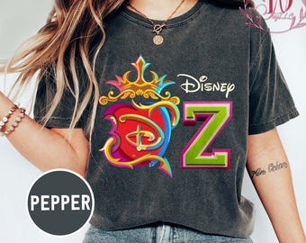 Chemise Descendants Zombies World Tour assortie aux couleurs confort, chemise rouge Disney The Rise Of Group, concert Descendants, festival de musique d'été