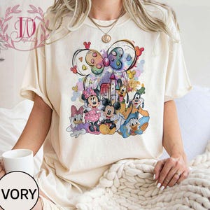 Disney Watercolor Castle Comfort Colors Shirt, Mickey and Friends Shirt, Magical Disney Castle Shirt, princess castle Family Shirt