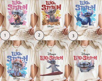 Lilo i Stitch 2025 Comfort Colors Shirt, Disney Moana Stitch Shirt, Blue Alien Shirt, Watercolor Magical Kingdom Shirt, Ohana 2025 Shirt