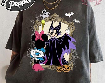 Minnie Maleficent Halloween Comfort Colors Shirt, Disney Villain Reflection Tee, Funny Mirror Halloween, Disneyland Vacation Trip Gift 2025