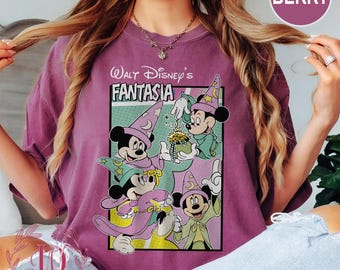 Mickey Mouse Fantasia Comfort Colors Shirt, Fantasmic Tee, Disney Trip 2025 Tee, Disney Movie Fans Shirt,  Disney Magic Wizard Stay Magical