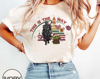 Retro This Is The Way Christmas Shirt, The Mandalorian Shirts, Star Wars Christmas Shirt, Disneyland Christmas Party Gift, Disney Xmas Tee