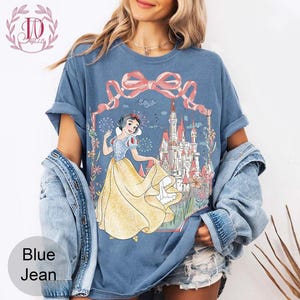 Vintage Coquette Bow Disney Princess Shirt, Belle Ariel Elsa Cinderella, Magic Kingdom Magical Castle Tee, Walt Disney Disney Girl Trip Tee image 6