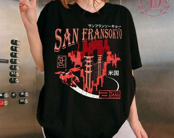 Vintage Big Hero 6 Comfort Colors Shirt: San Fransokyo Skyline