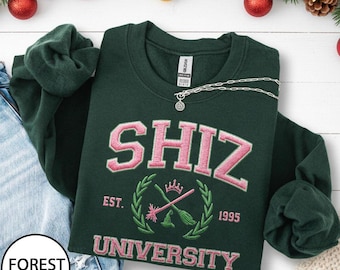 Sudadera bordada de la Universidad Shiz, Suéter bordado "Cambiado para bien" de Wicked, Suéter musical de Wizard, Regalos bordados "Desafía la gravedad"