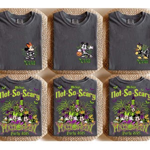 Vintage Mickey&#39;s Not So Scary Halloween Party 2025 All Characters Skeleton Shirt, Disney Halloween Shirt, 2025 Halloween Disney Family Shirt