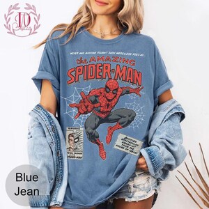 Camiseta vintage de Disney The Amazing Spider-Man Comfort Colors, camiseta de Marvel Avengers, camiseta vintage de cómic de Spiderman, camiseta infantil de Disney Spider-Man imagen 4