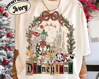 Retro Disneyland Coquette Bow Christmas Shirt, Mickey and Friend Christmas Shirt, Christmas Group Shirt, Disney Family Christmas Shirt