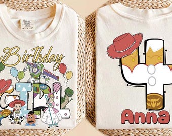 Spersonalizowana koszulka urodzinowa dla dziewczynki Toy Story Comfort Colors, spersonalizowane imię i wiek Toy Story Birthday, koszulka urodzinowa dla dziewczynki, koszulki urodzinowe Toy Story