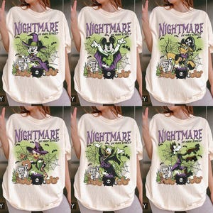 Retro Nightmare on Main Street Disney Halloween Comfort Colors Shirt, Mickey&#39;s Not So Scary Halloween Party Shirt, Disneyland Halloween Tee