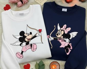 Haftowane bluzy z parą myszy i dziewczyną, haftowana koszula walentynkowa, haftowana bluza z kapturem z parą myszy z kreskówkowej kreskówki
