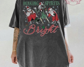 Haunted Mansion Christmas Shirt: Santa Hitchhiking Ghosts Tee