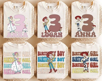 Personalisiertes Toy Story Geburtstags Shirt: Buzz Lightjahre & Woody