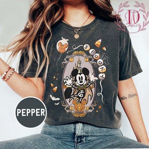 Retro Spooky Mickey Skeleton Halloween Comfort Colors Shirt, Mickey Skeleton Coquette Shirts, Disney Trip Halloween 2025, Mickey And Friend