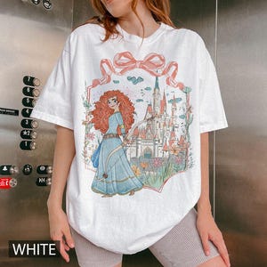Vintage Coquette Bow Disney Princess Shirt, Belle Ariel Elsa Cinderella, Magic Kingdom Magical Castle Tee, Walt Disney Disney Girl Trip Tee image 10