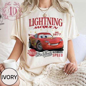 Retro Lightning Mcqueen Comfort Colors Shirt, Rusteze cars Shirt, Piston Cup shirt, Disney Pixar Car Shirt, Radiator Springs Tee