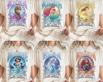 Disney Princess Comfort Colors Shirt, Disneyworld Girls Trip Tee, Disney Princess Ariel Tee, Disney Rapunzel Tiana Tee, Disney Moana 2 Movie