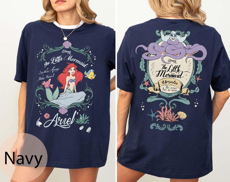 Vintage The Little Mermaid Comfort Colors Shirt, Ariel Ursula Disney Tee, Disney Girl Trip Shirt, Disney Princess Shirt Gift, Princess Ariel image 8