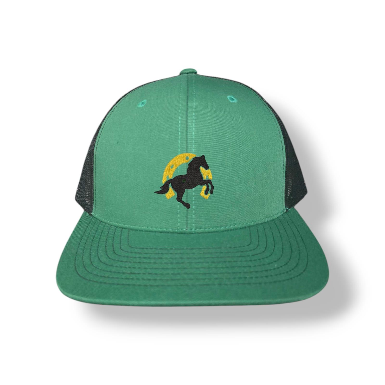 Black Mesh Trucker Hat – Embroidered Horse & Horseshoe Logo  display picture 1