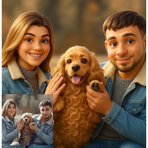 Custom Pixar Style Couple Portrait – Personalized 3D Cartoon Drawing from Photo, Unique Cartoon Gift, Digital Pixar-Inspired Artwork&quot;