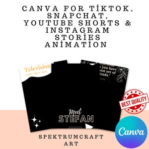 Canva Animation Templates for TikTok, Snapchat, YouTube Shorts & Instagram Stories, Editable Social Media Video Kit,Snapchat Video Post,