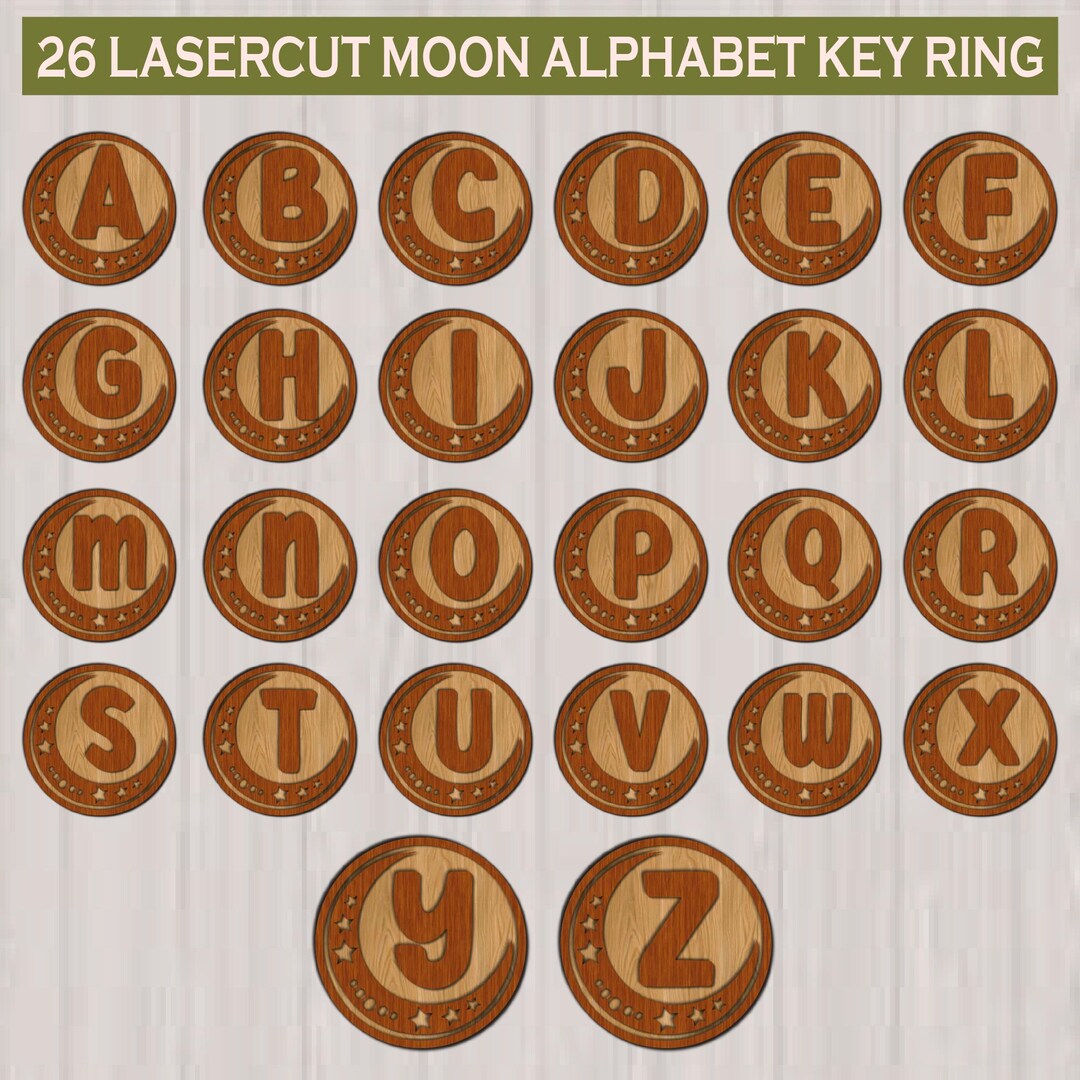 Keychain Laser Cut Files, Keyring Design Files for Laser Cutting ...