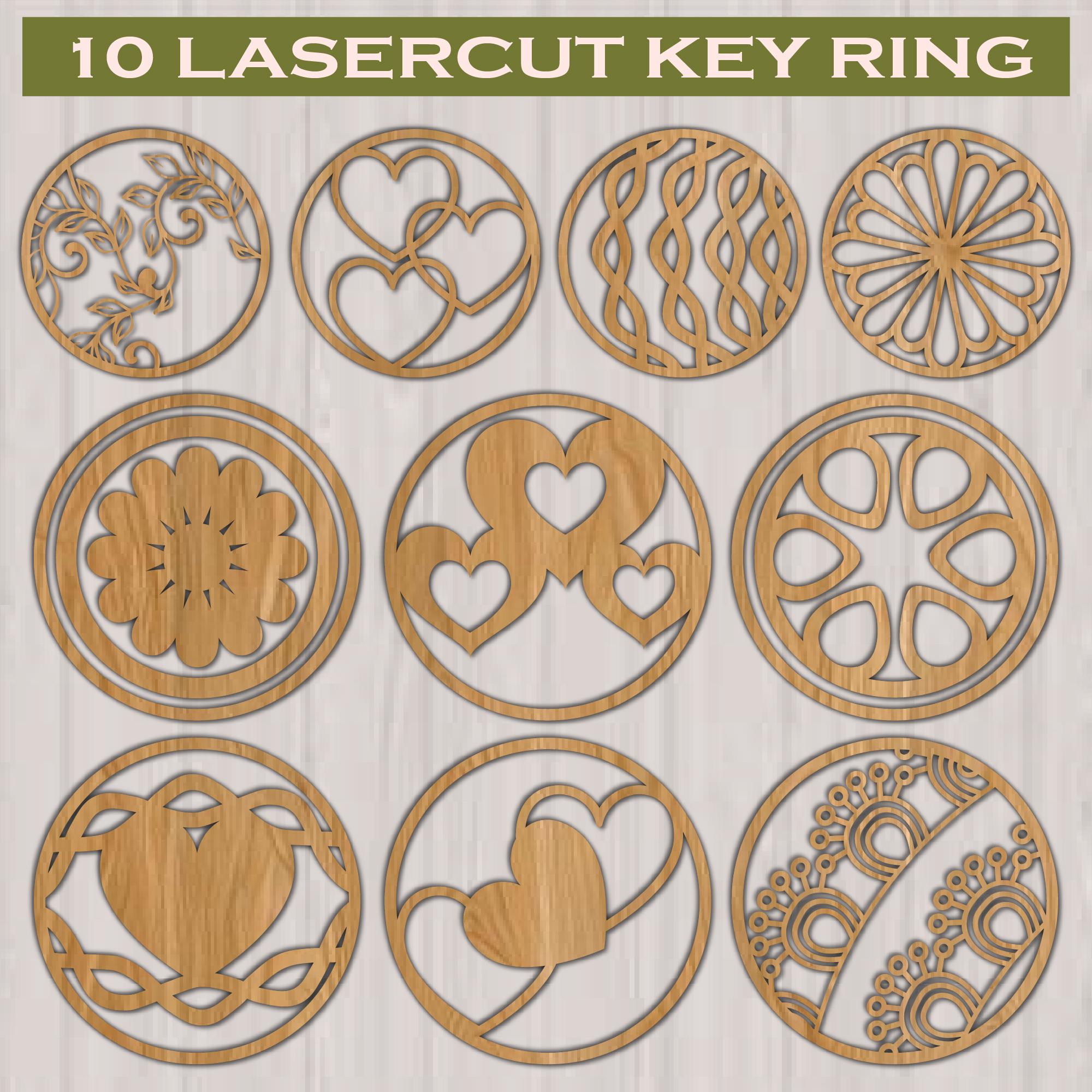 Keychain Laser Cut Files, Keyring Design Files for Laser Cutting ...