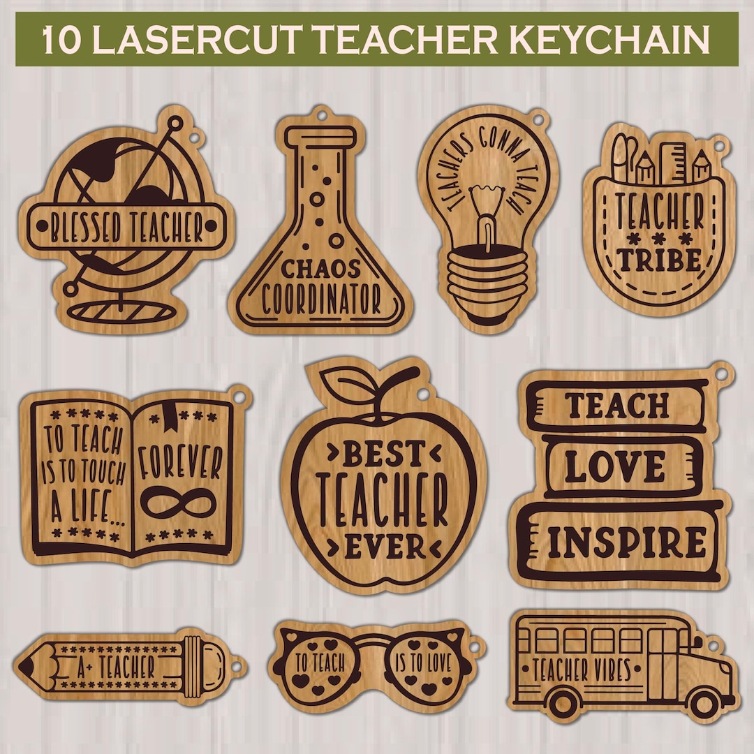 Keychain Laser Cut Files, Keyring Design Files for Laser Cutting ...
