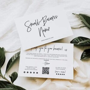 Tarjetas de agradecimiento personalizadas para pequeñas empresas / Tarjetas de presentación personalizadas / Tarjetas de boda, regalo y logotipo / Impresión a doble cara