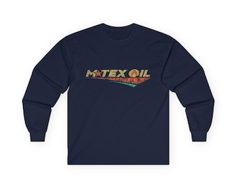 Tex Oil Retro Logo Long Sleeve Tee | Vintage Oil Company Graphic