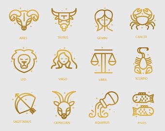 Bundle SVG signe du zodiaque, conception minimale d'astrologie (téléchargement numérique)