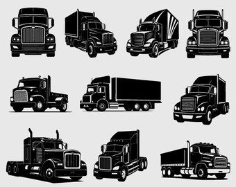 Semi Truck SVG-Bundle, Trucker Clipart (Schnittdateien)