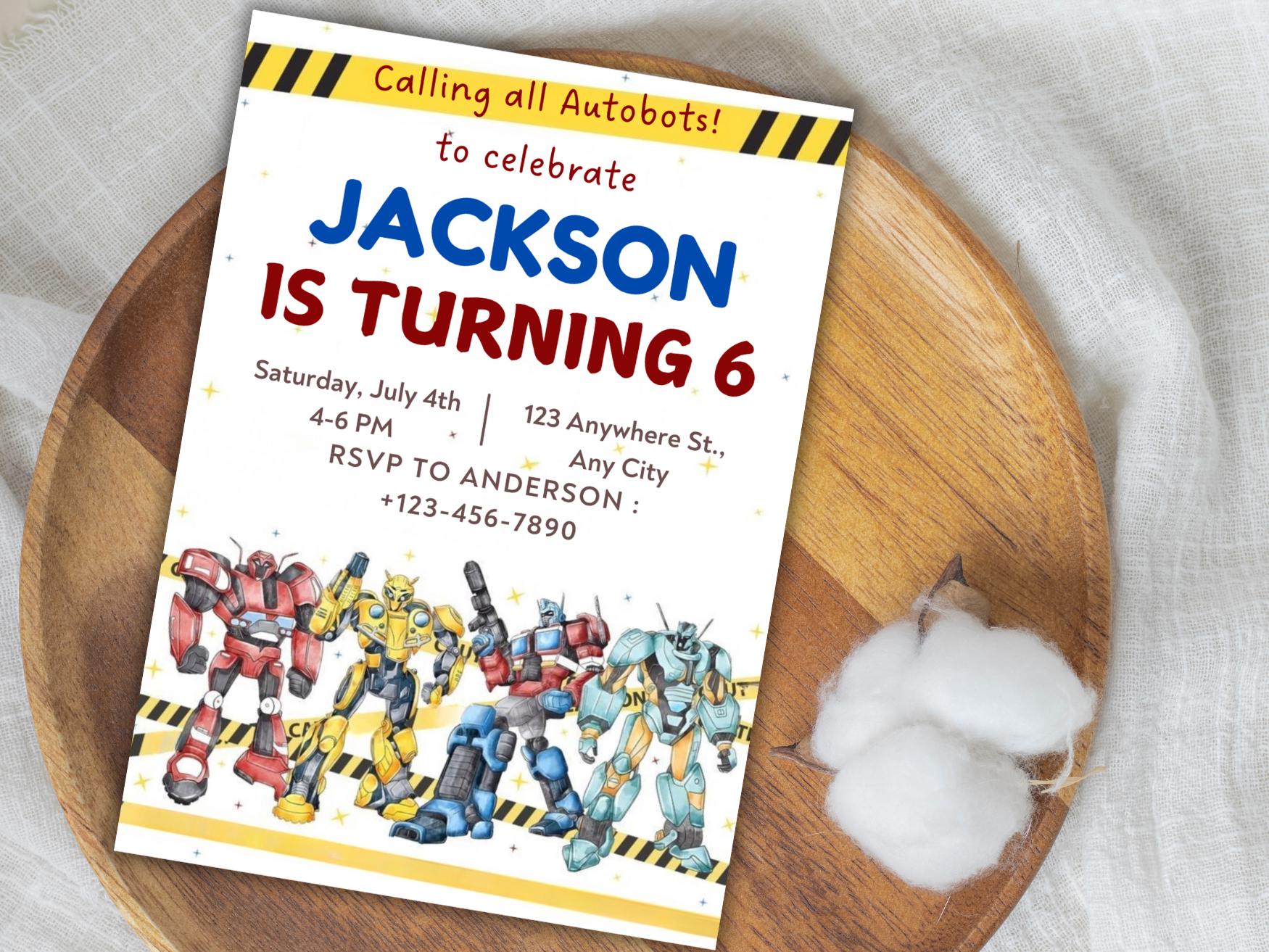 Printable Rescue Bots Birthday Invitation, Transformers Party (digital ...