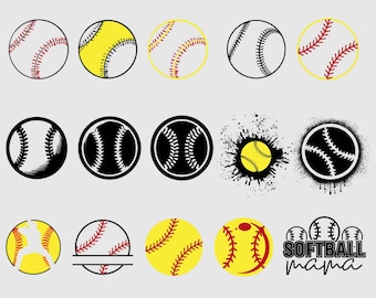 Softball SVG Bundle, Silhouette Cut Files (Digital Download)
