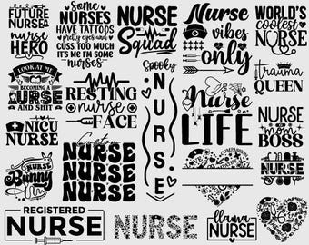 Krankenschwester SVG Bundle, medizinisch geschnitten Dateien (Digitaler Download)