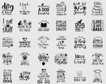 Hundeliebhaber Zitate SVG Bundle, Hundemama, Welpe Schnittdateien (Digitaler Download)