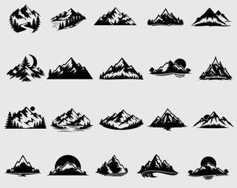 Mountain SVG Bundle, Hand-Drawn Forest, Nature Cut Files (Digital Download)