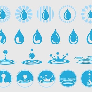 Water Drops Svg, Splash Svg, Water Svg, Rain Drops Svg, Raining Svg, Rain Svg, Water Droplet Cricut, Water Drop Vector, Water Drop Clip Art