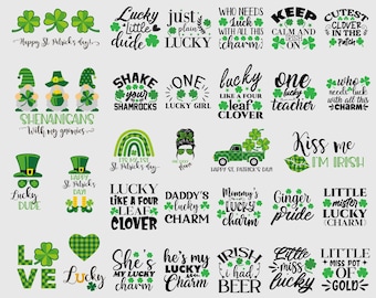 Shamrock SVG Bundle, St Patricks Day Cut Files (Digital Download)