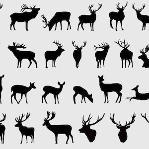 Deer SVG Bundle, Deer Hunting SVG, Deer png, Deer vector, Deer cut files, Deer head svg, Deer antlers svg, Laser Cut files, Deer Clip Art